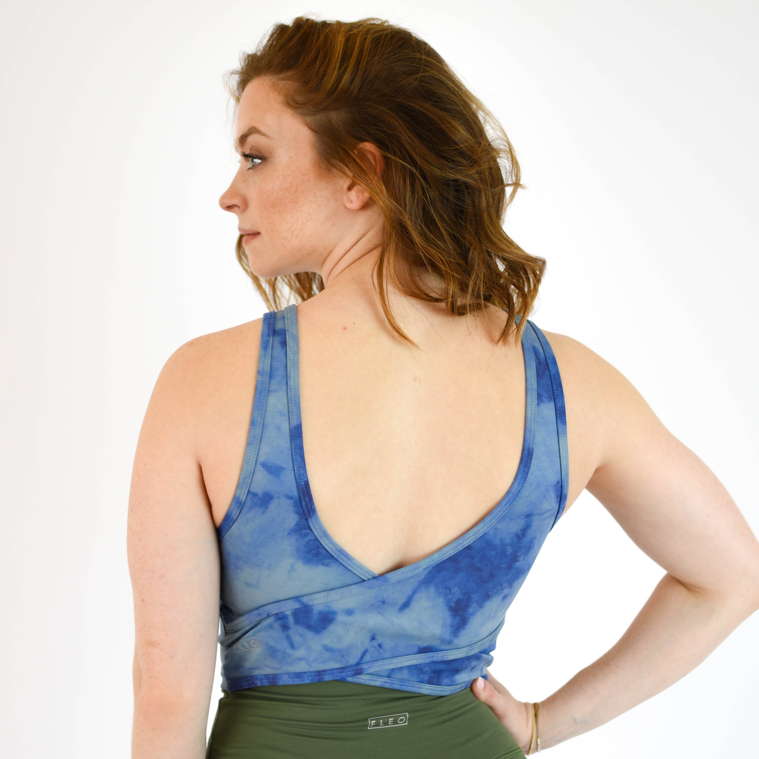 Stellar Blue Wrap Crop Tank