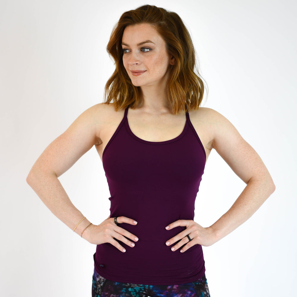 Plum Full Length Workout Tank - Switch Up