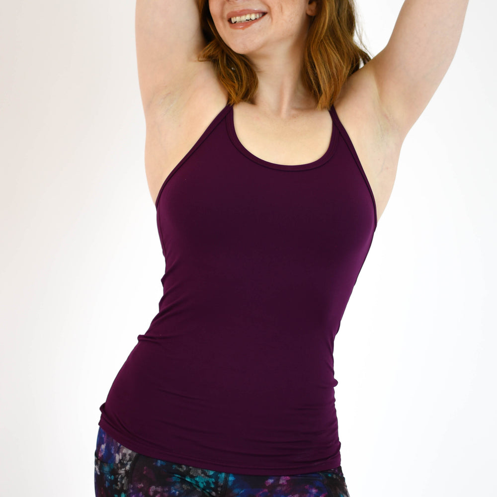 Plum Full Length Workout Tank - Switch Up