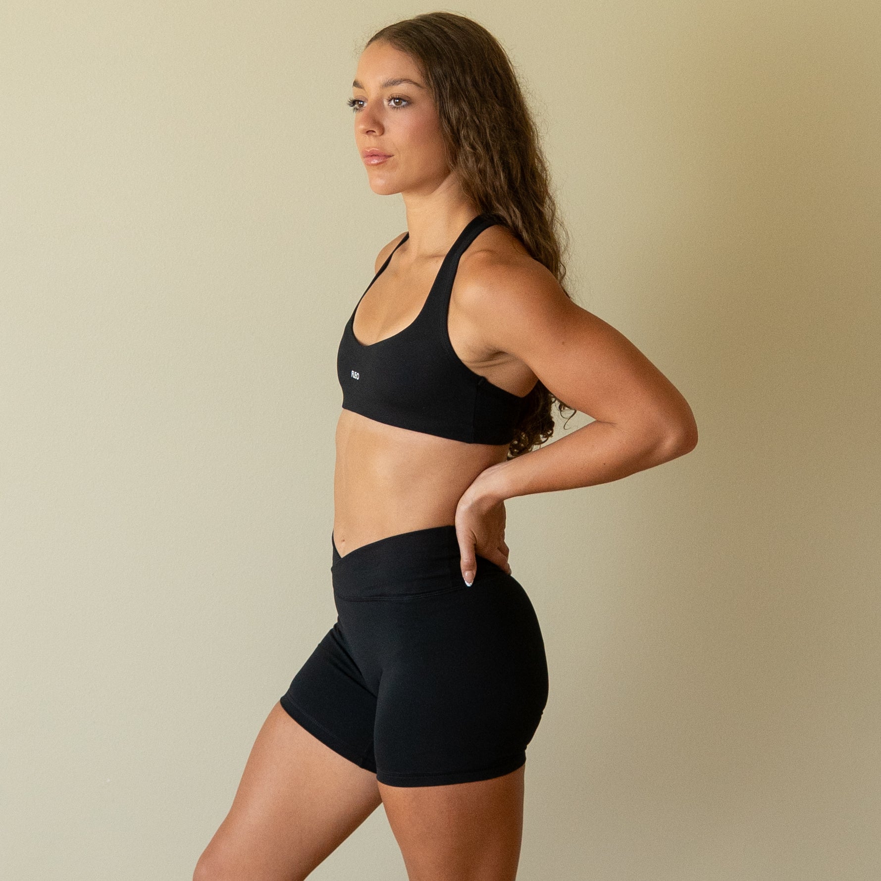 Black Tate Racerback Sports Bra - Medium Support by FLEO - 4