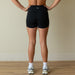 Black Crossover Short 5" No Front Seam - High Rise by FLEO - 4