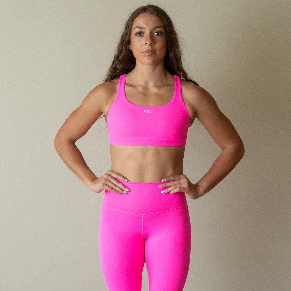 Neon Pink Isla Sports Bra - Medium Support by FLEO - 1
