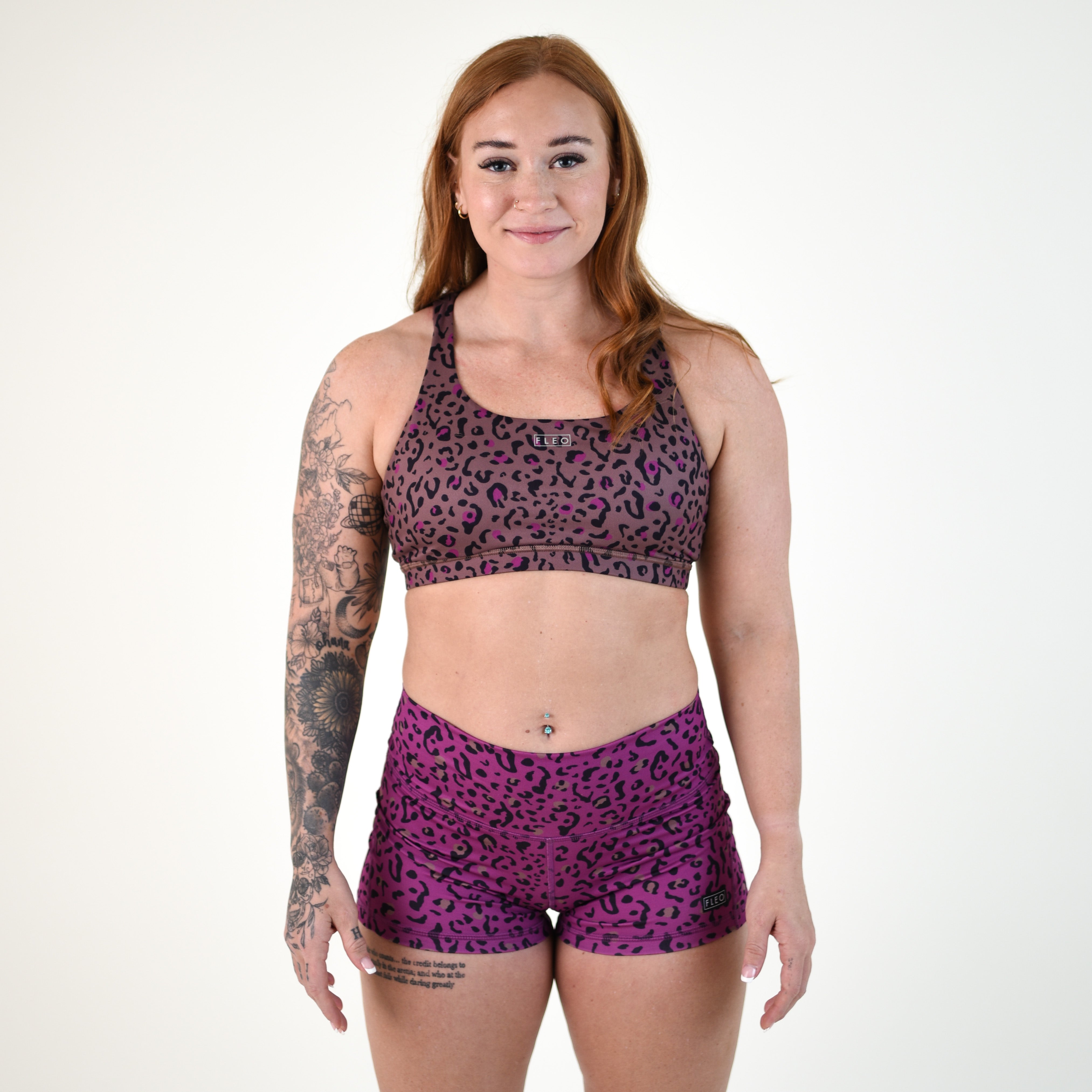 Brown Leopard Scoop Neck Sports Bra - Isla