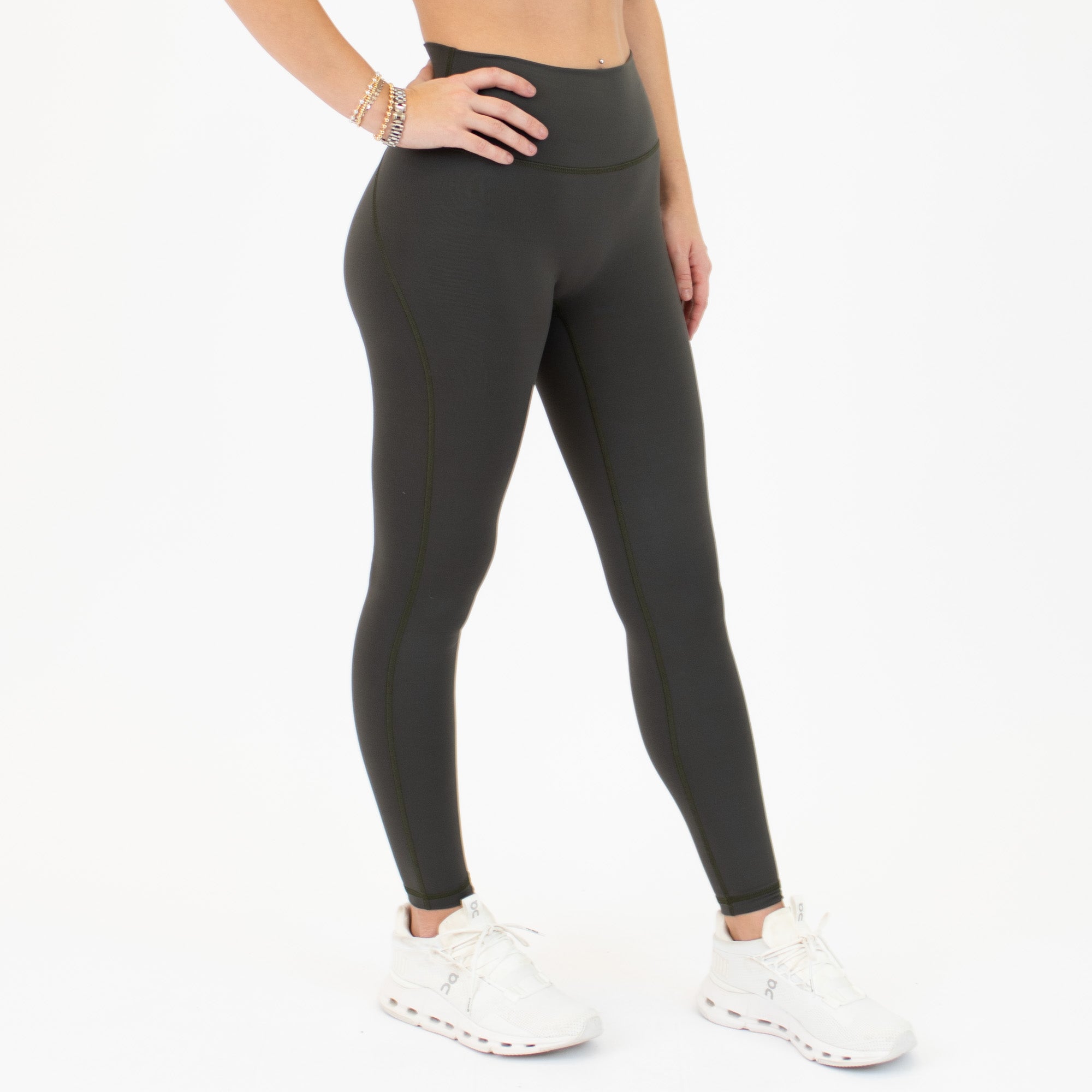 Olive No Front Seam Legging 7/8 25" - Charge