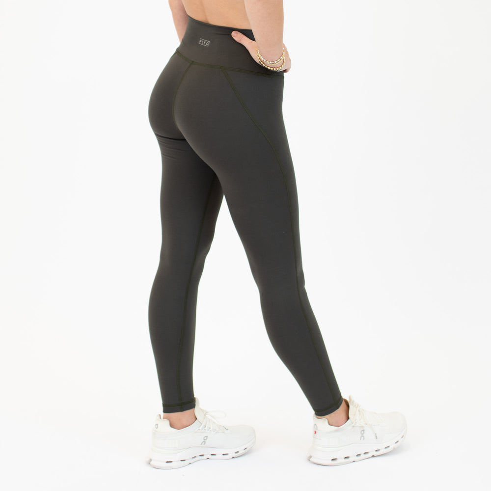 Olive No Front Seam Legging 7/8 25" - Charge