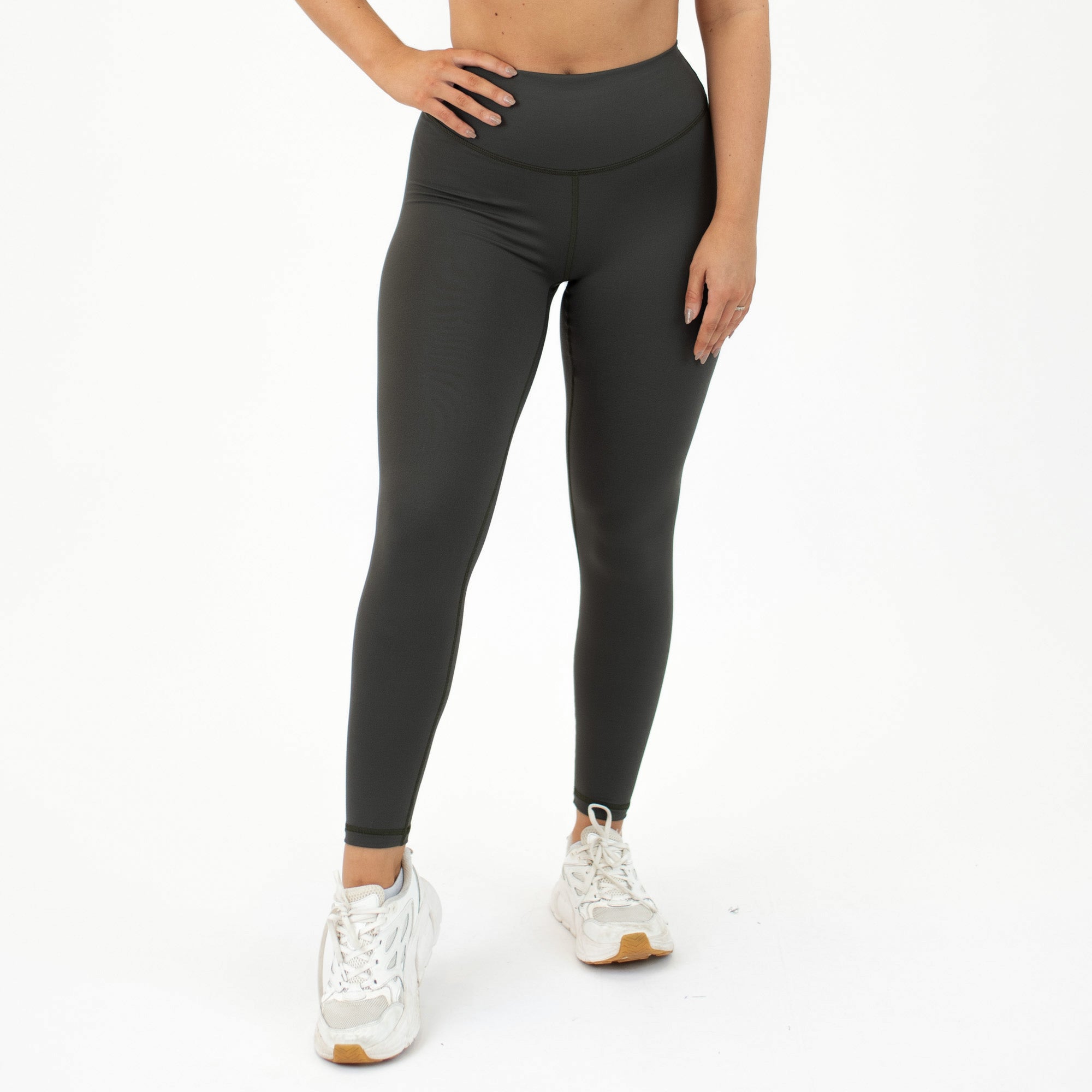 Olive Contoured Workout Legging - Go Go - Curved High Rise