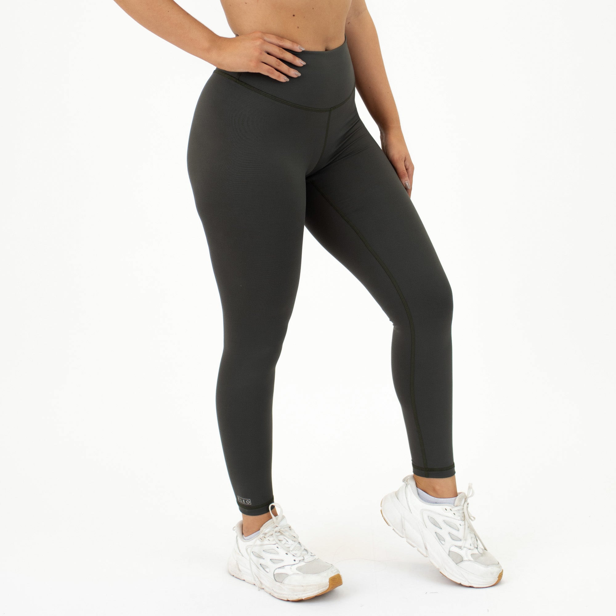 Olive Contoured Workout Legging - Go Go - Curved High Rise