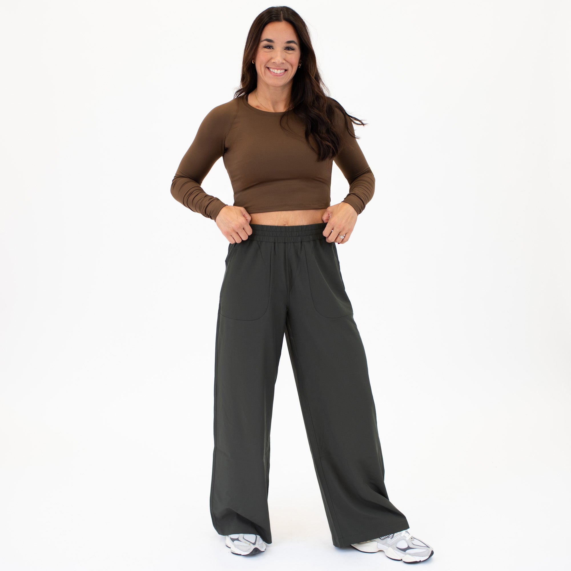 Wide Leg Athletic Pant - Keep Up - Olive