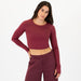 Oxblood Red Foundation Crop Long Sleeve