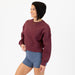 Affinity Crop Crewneck Sweatshirt - Oxblood Red