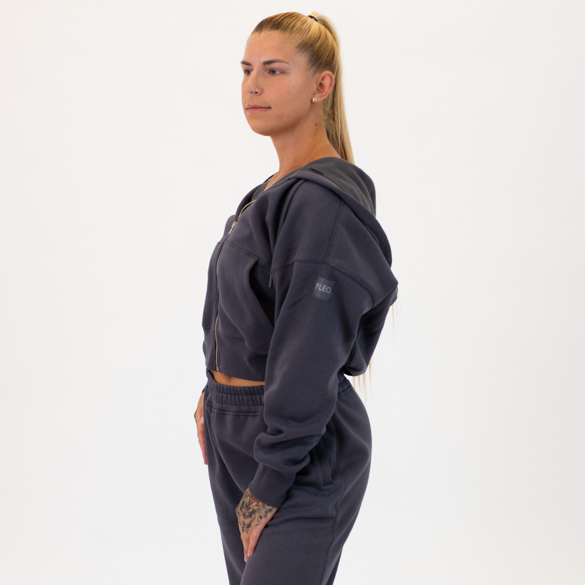 Essence Crop Zip Up Hoodie