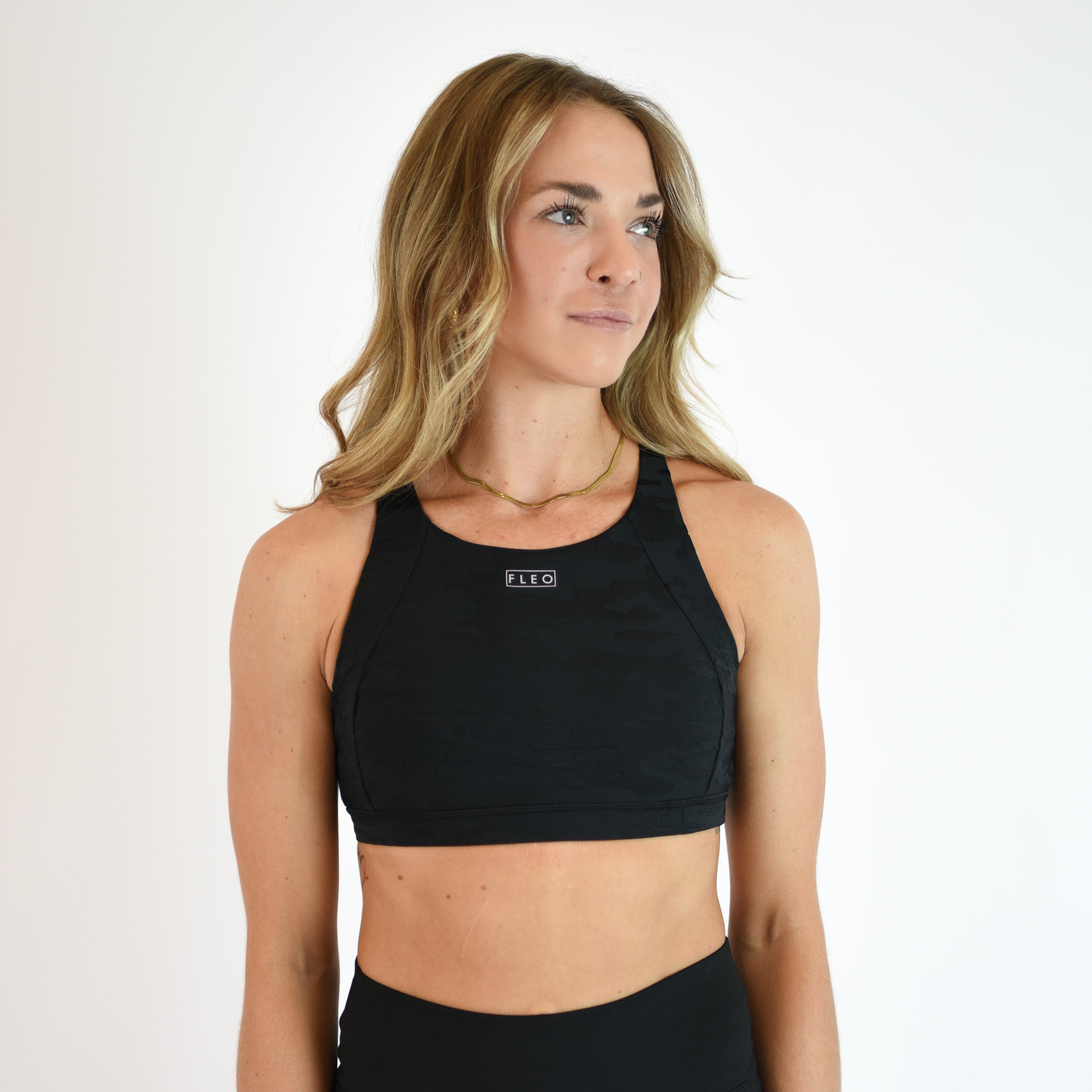 Black Camo High Impact Sports Bra - Jourdaine - High Support