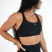 Black Pointelle Scoop Neck Sports Bra - Isla