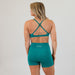 X Back Sports Bra - Chloe in Storm Rib