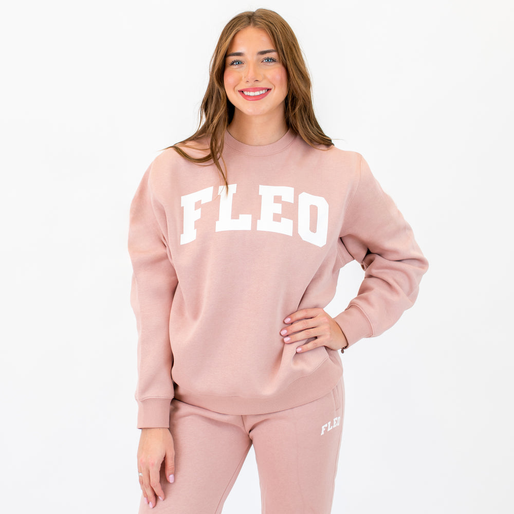 Easy Oversized Crewneck Sweatshirt - Mauve -1