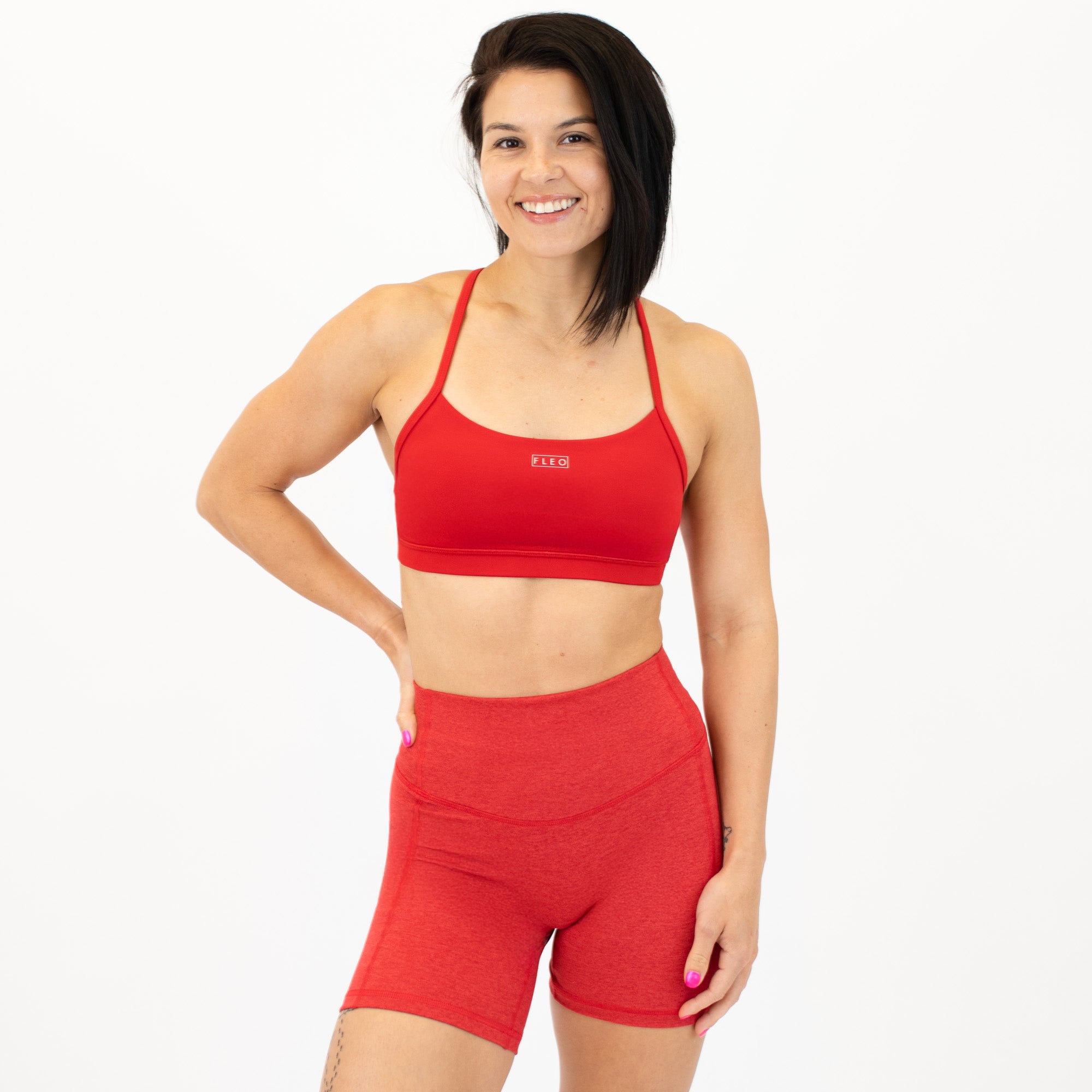 Loop Back Sports Bra - Salsa