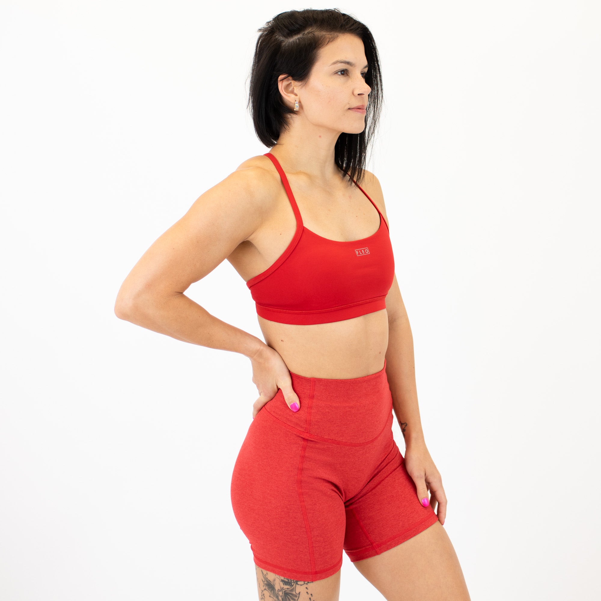 Loop Back Sports Bra - Salsa