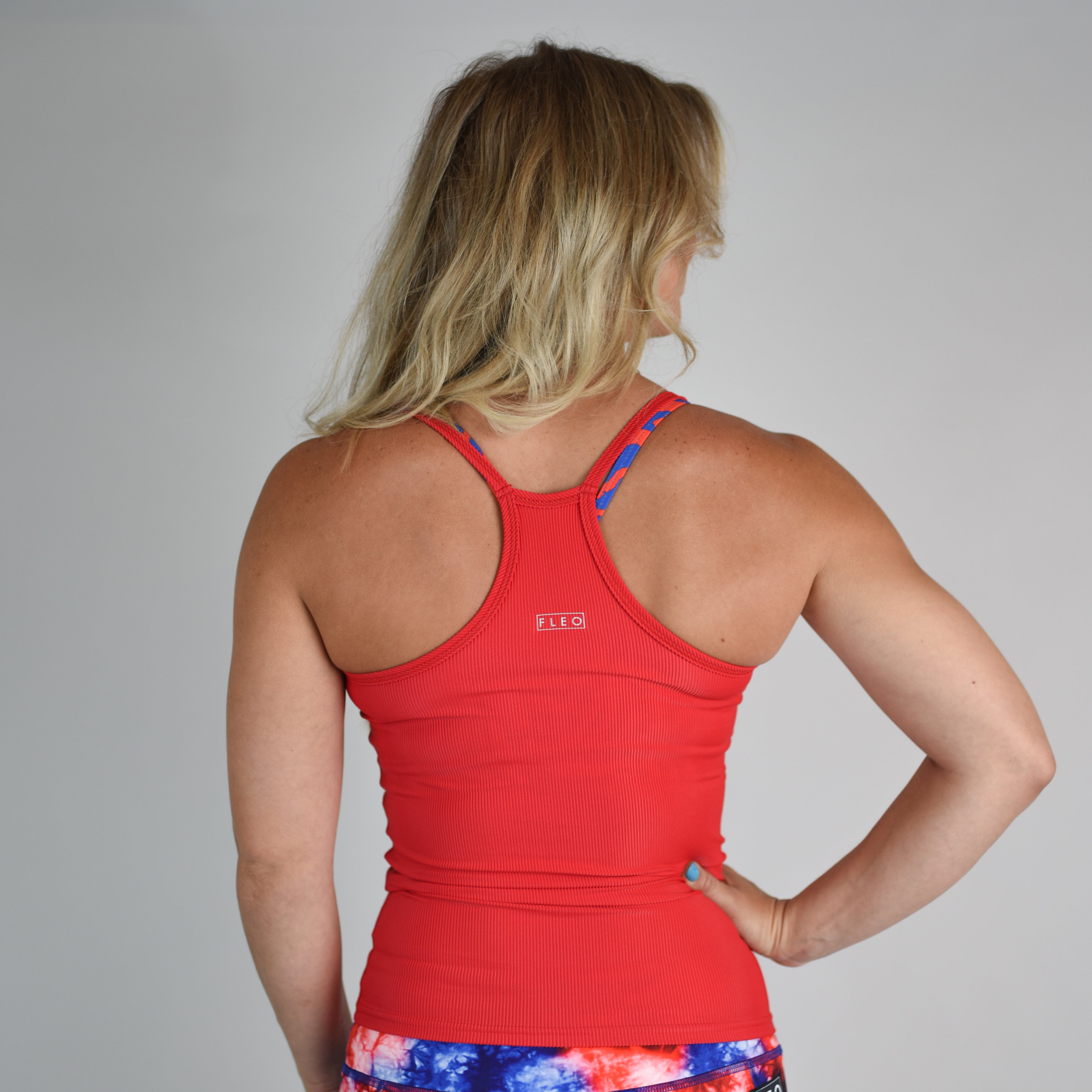 Red Rib Full Length Workout Tank - Switch Up