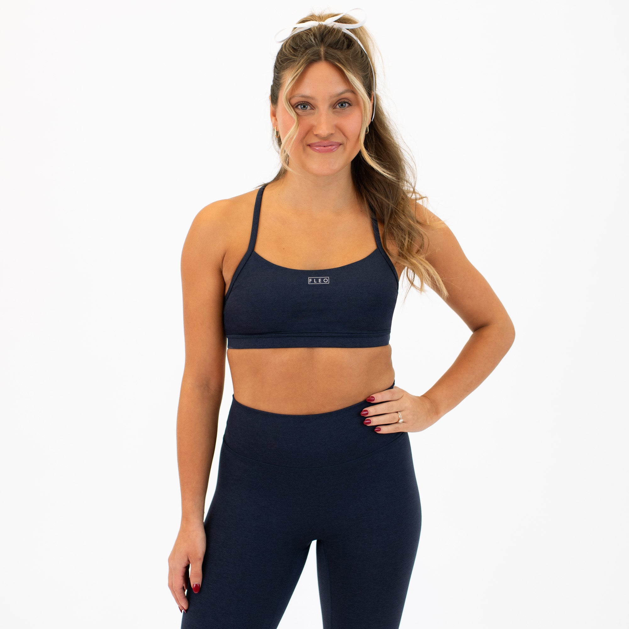 Loop Back Sports Bra - Heather Dark Sapphire