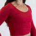 Red Women's Long Sleeve Shirt - Scoop Neck - Foundation