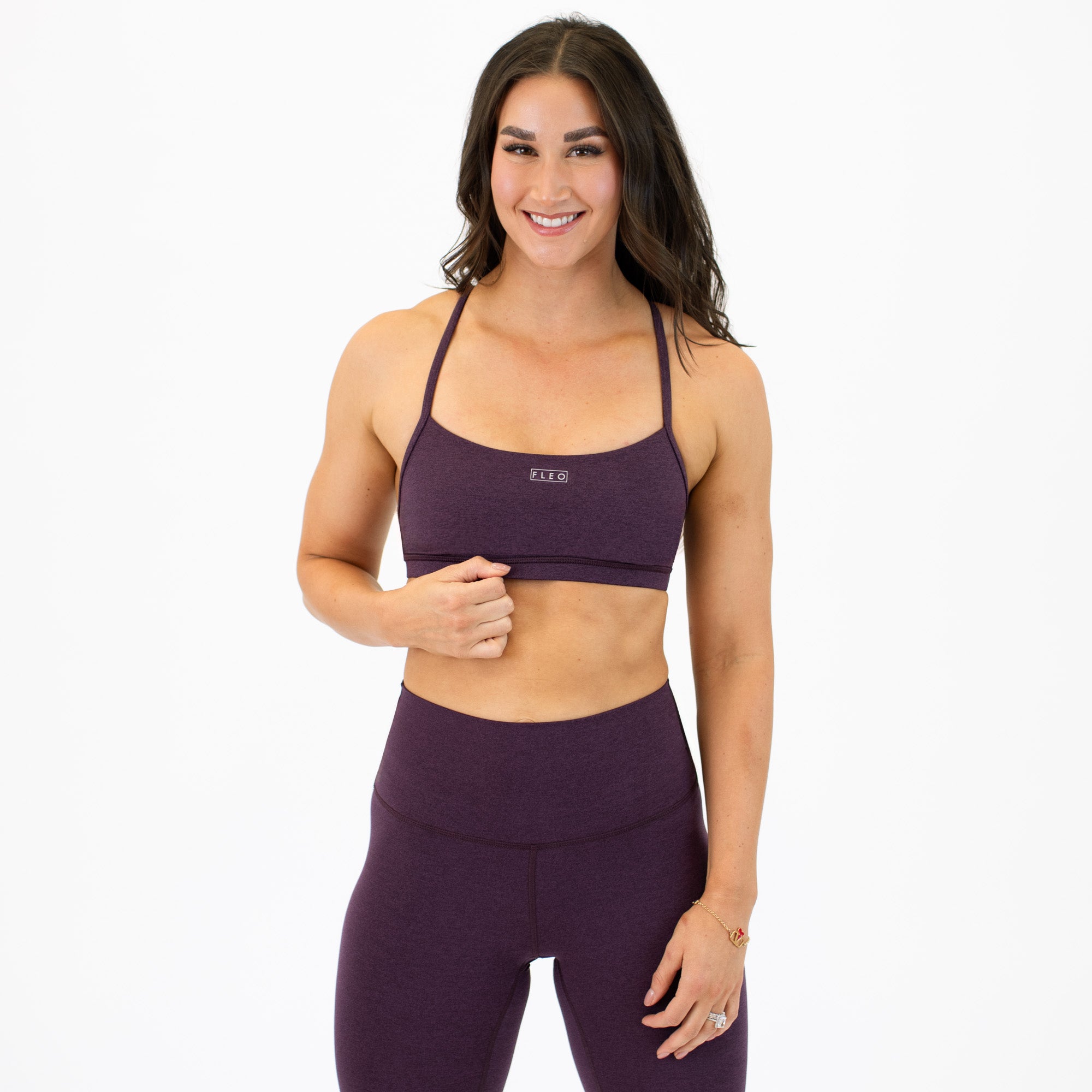 Loop Back Sports Bra - Shale Wine