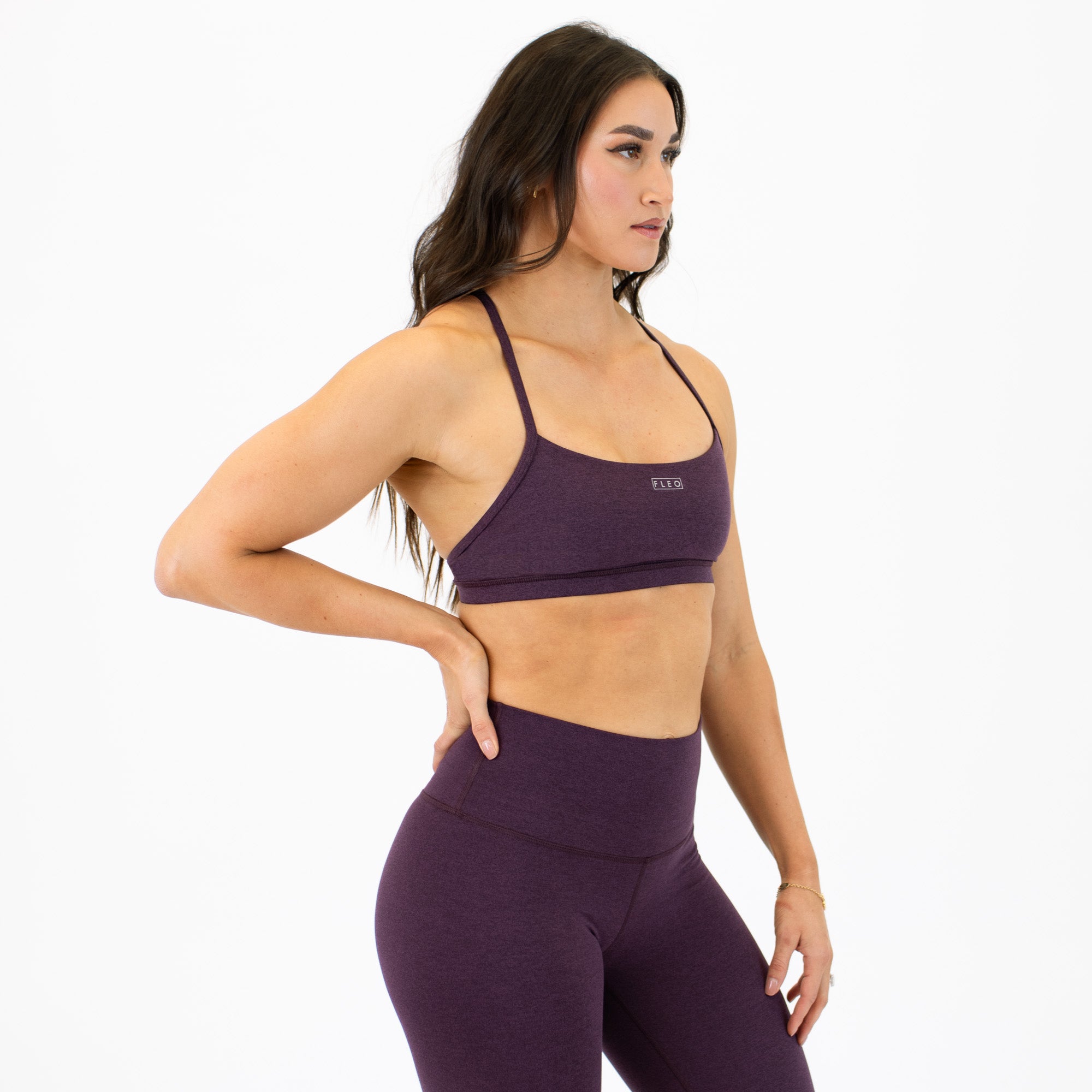 Loop Back Sports Bra - Shale Wine