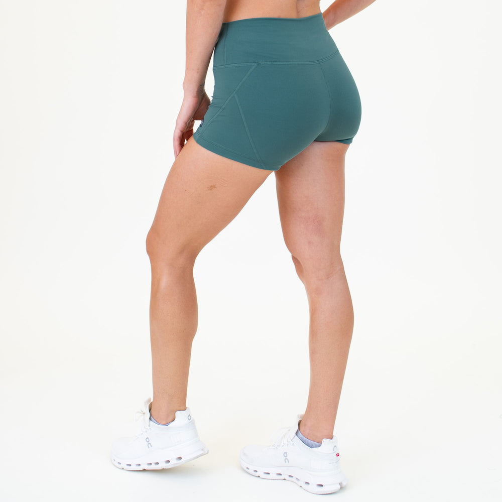 Silver Pine Rise Contour Training Shorts For Women