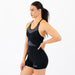 Women's Singlet in Black Asphalt for Powerlifting and Olympic Lifting
