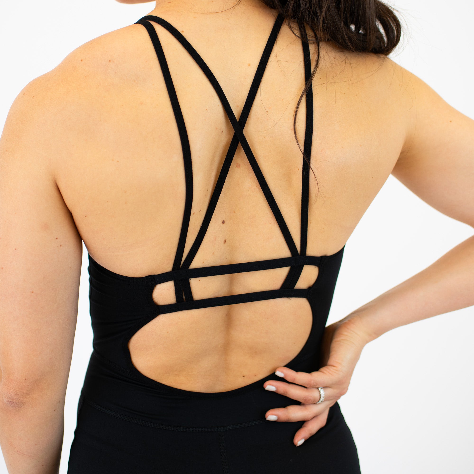 Women's Singlet in Black Asphalt for Powerlifting and Olympic Lifting