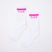 Varsity Sock - White Neon Pink