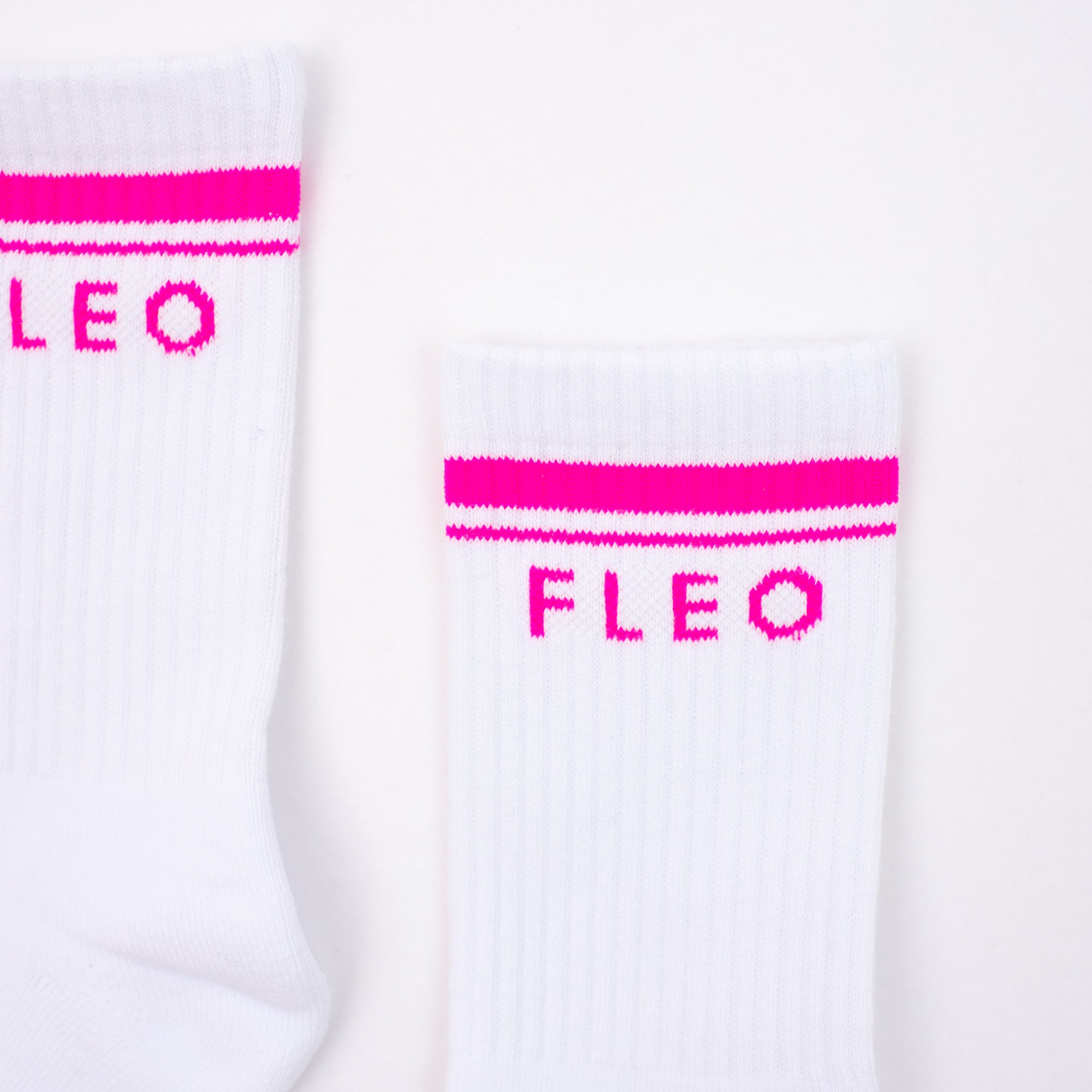 Varsity Sock - White Neon Pink