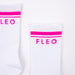 Varsity Sock - White Neon Pink