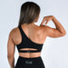 Black Ribbed One Shoulder Sports Bra - Sylvie