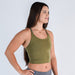 Stone Green Ribbed Crop Tank - Switch Up