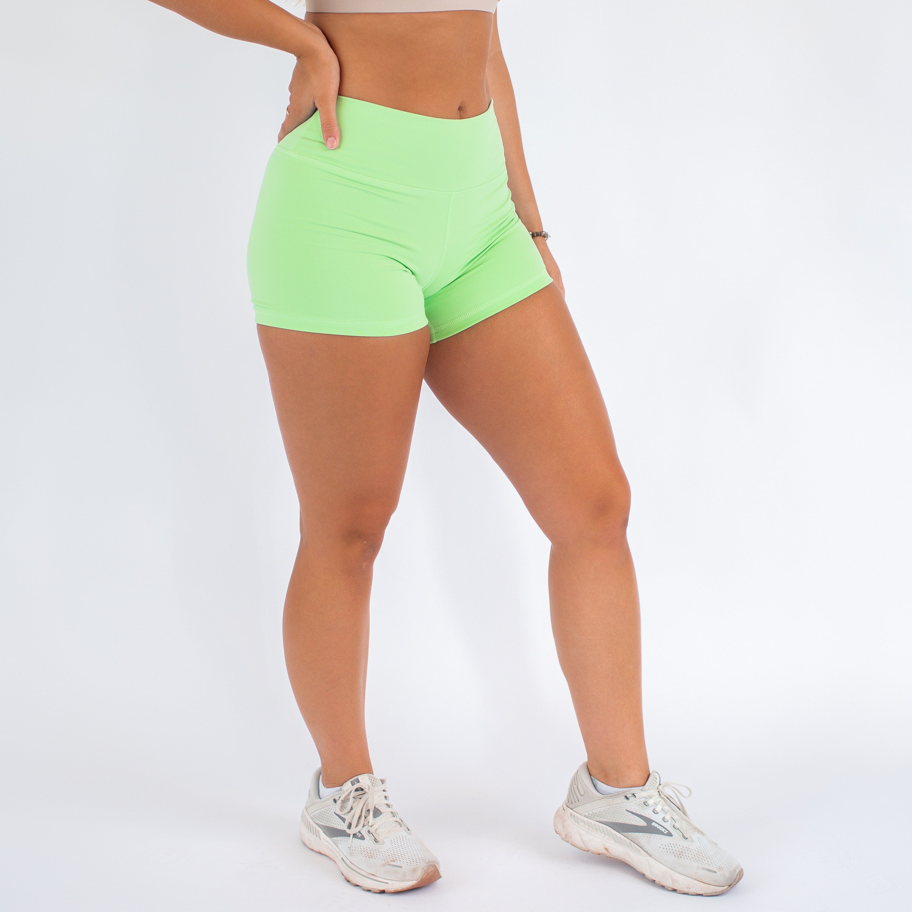 Summer Green High Rise Spandex Shorts