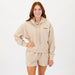 Crop Hoodie Sweatshirt | Sunday Funday | Beige