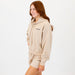 Crop Hoodie Sweatshirt | Sunday Funday | Beige