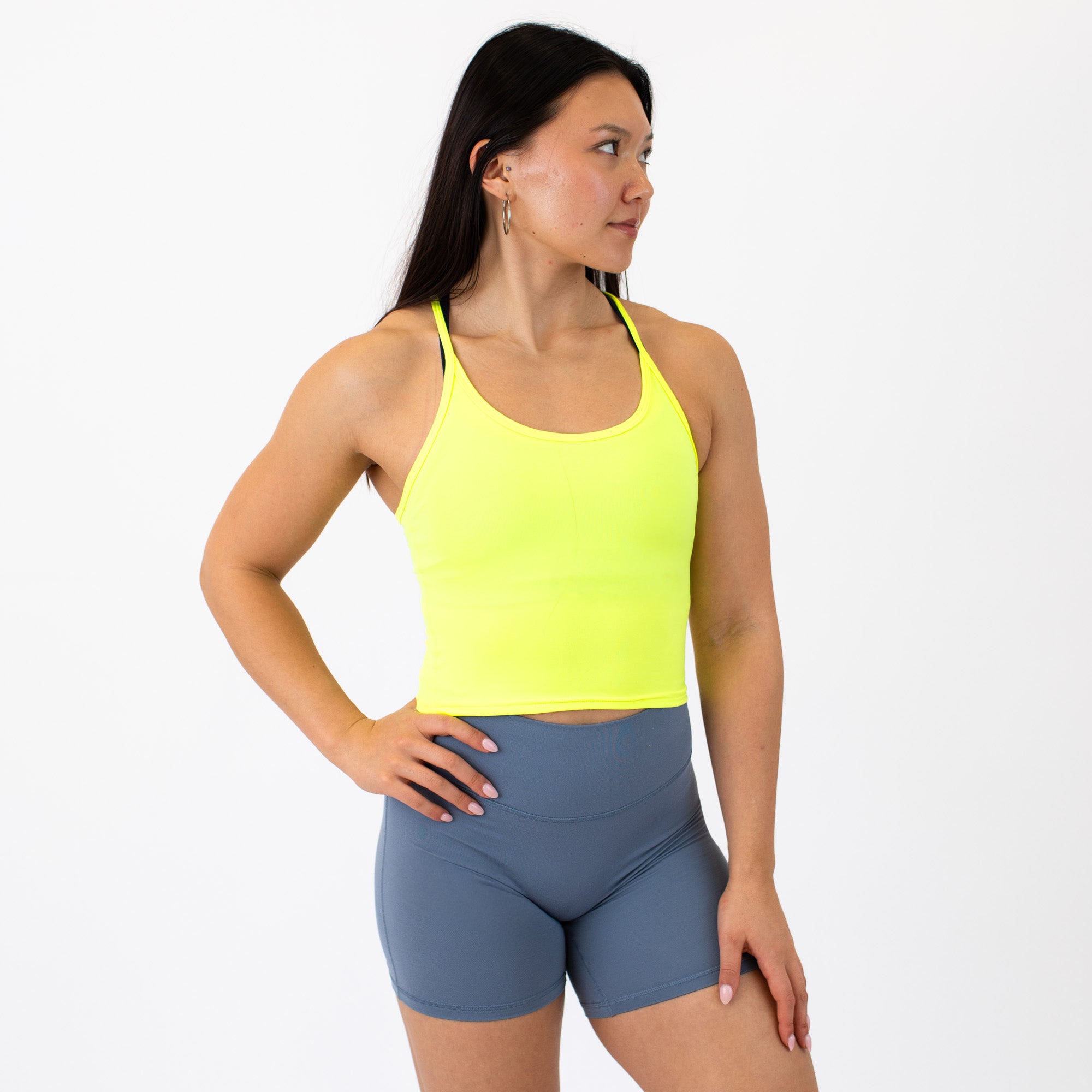 Neon Yellow Switch Up Crop Tank - Fitted