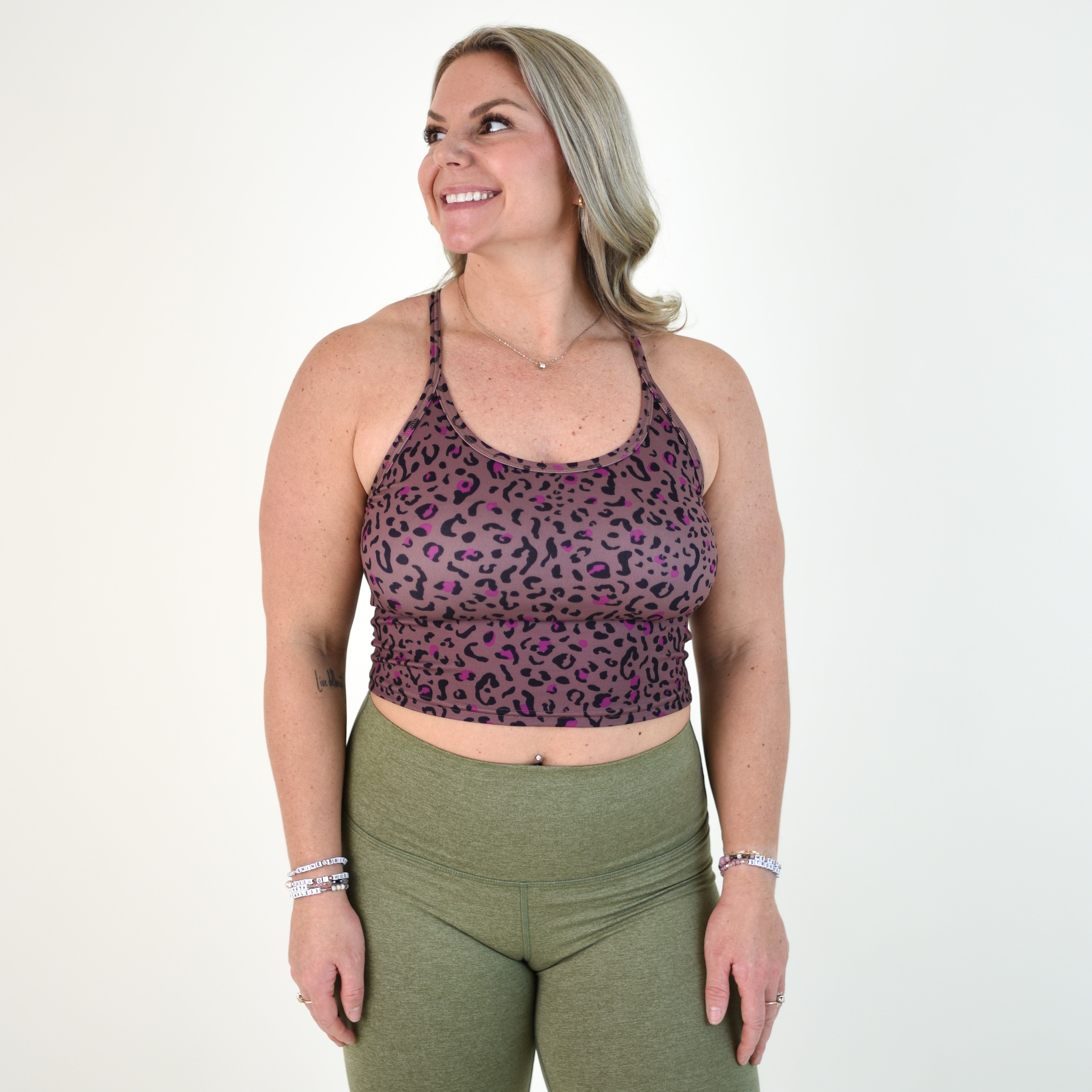 Nutmeg Leopard Crop Tank - Switch Up