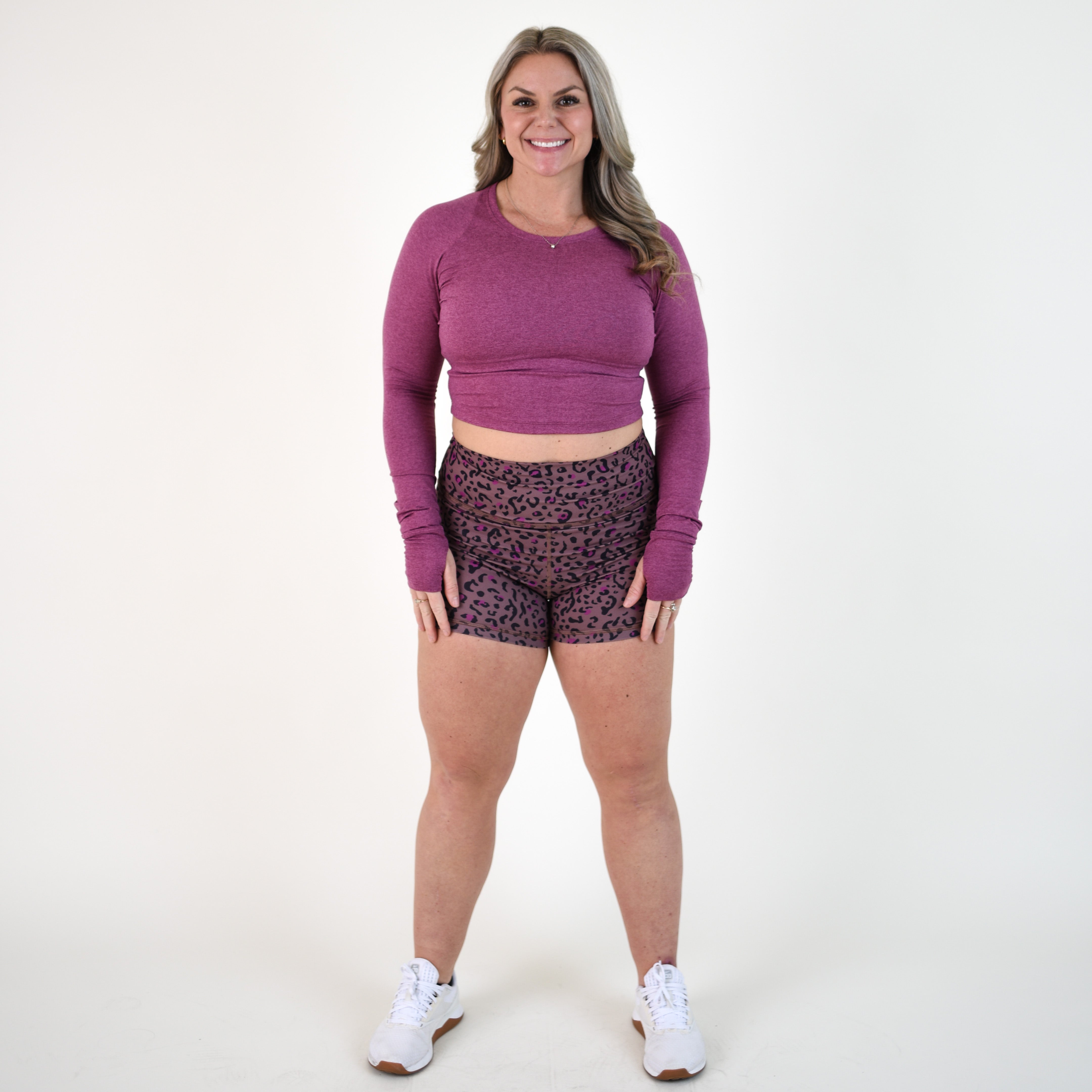 Nutmeg Leopard High Rise Spandex Shorts