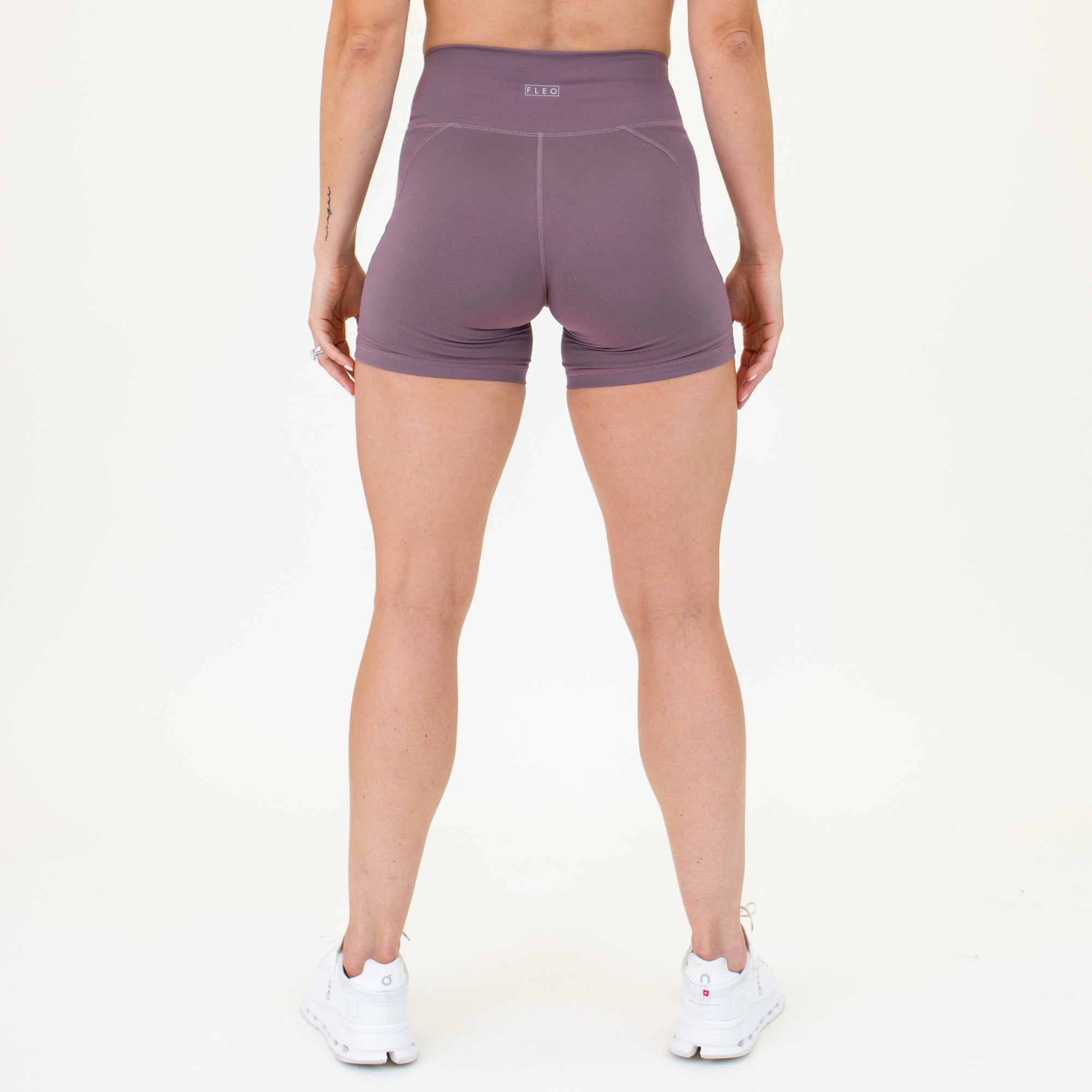 Twilight Mauve No Front Seam High Rise Spandex Shorts