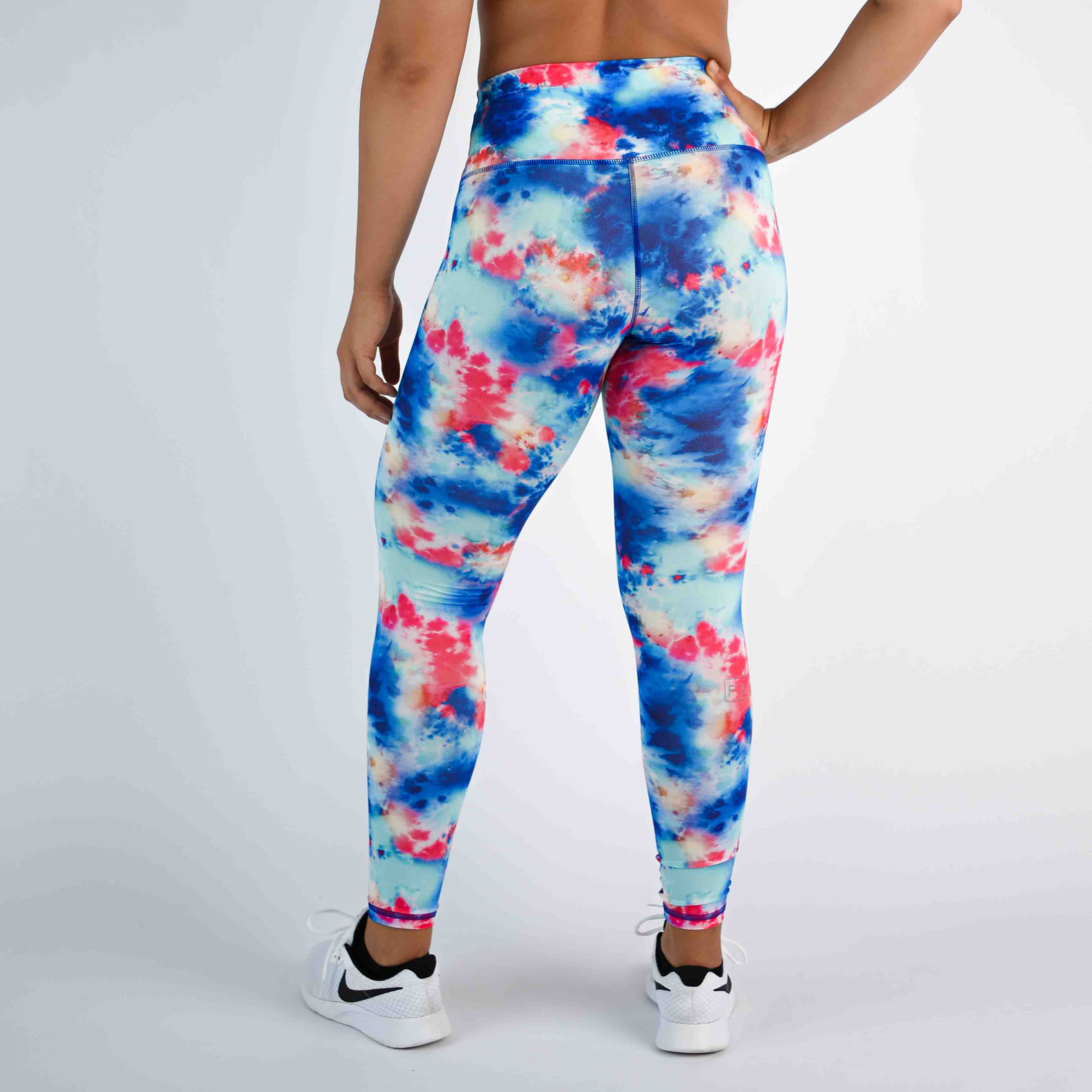 Red White Blue Tie Dye Legging 7/8 25" - El Toro