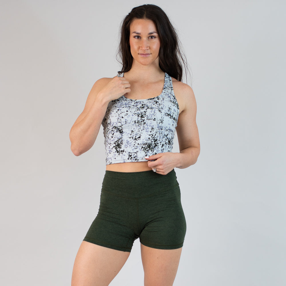 Forest Splash Racerback Crop Tank - Fitted