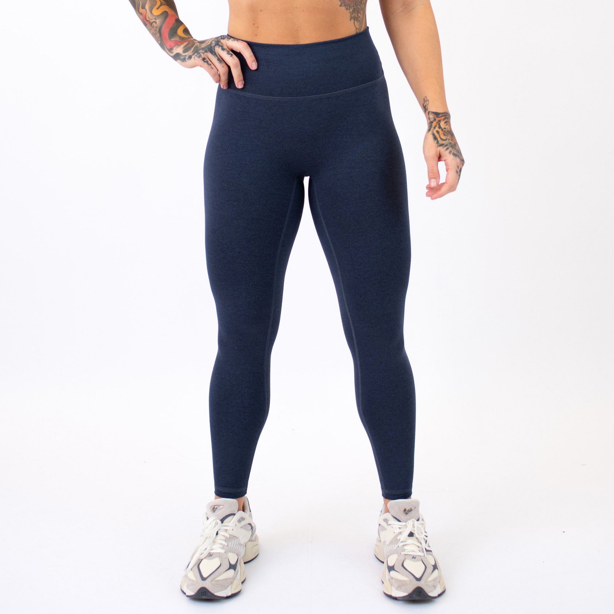 Heather Maritime Blue No Front Seam Legging 7/8 25" - Charge