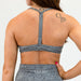 Granite Gray Micro Leopard Athletic Sports Bra - Reinette Micro by FLEO