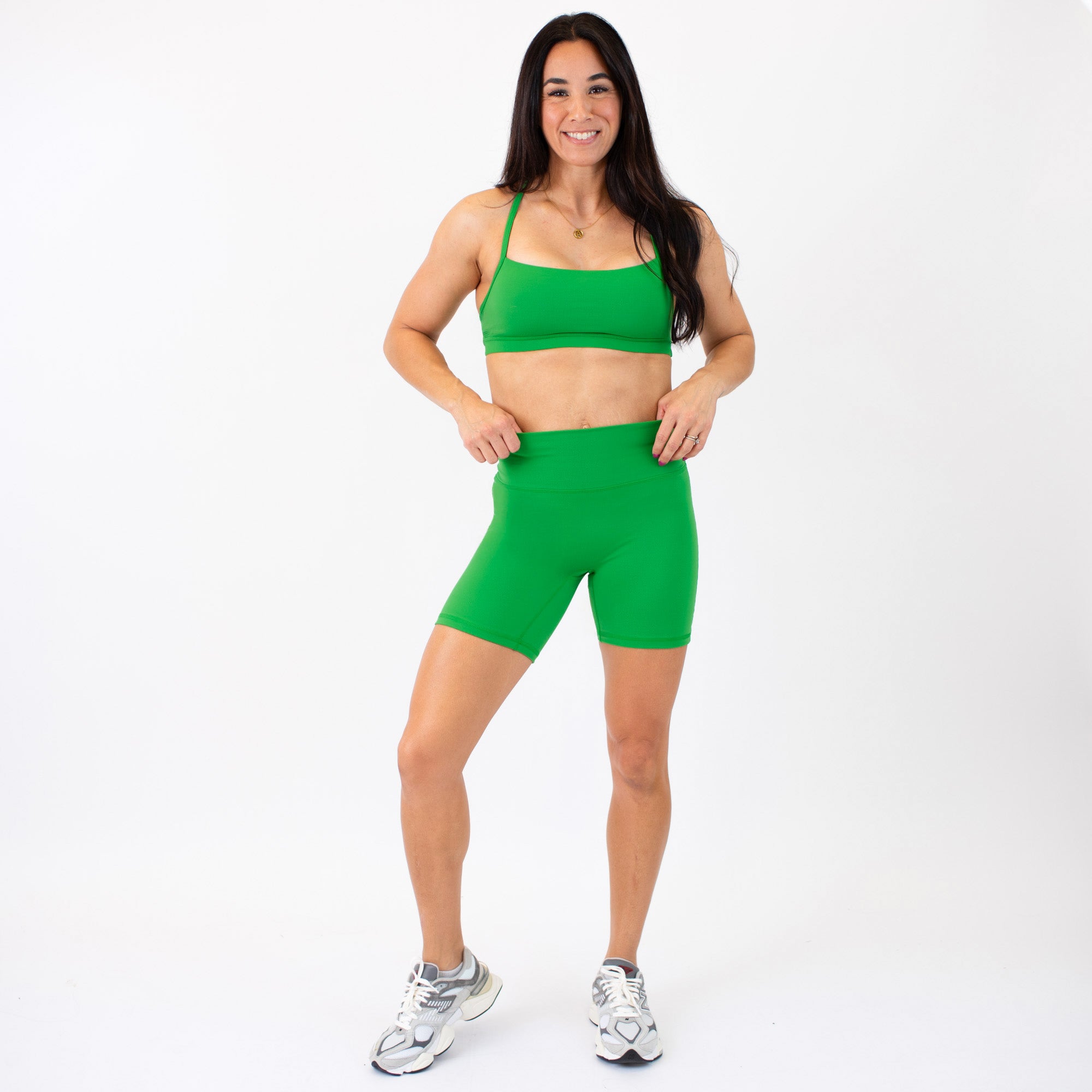 Kelly Green No Front Seam Biker Shorts