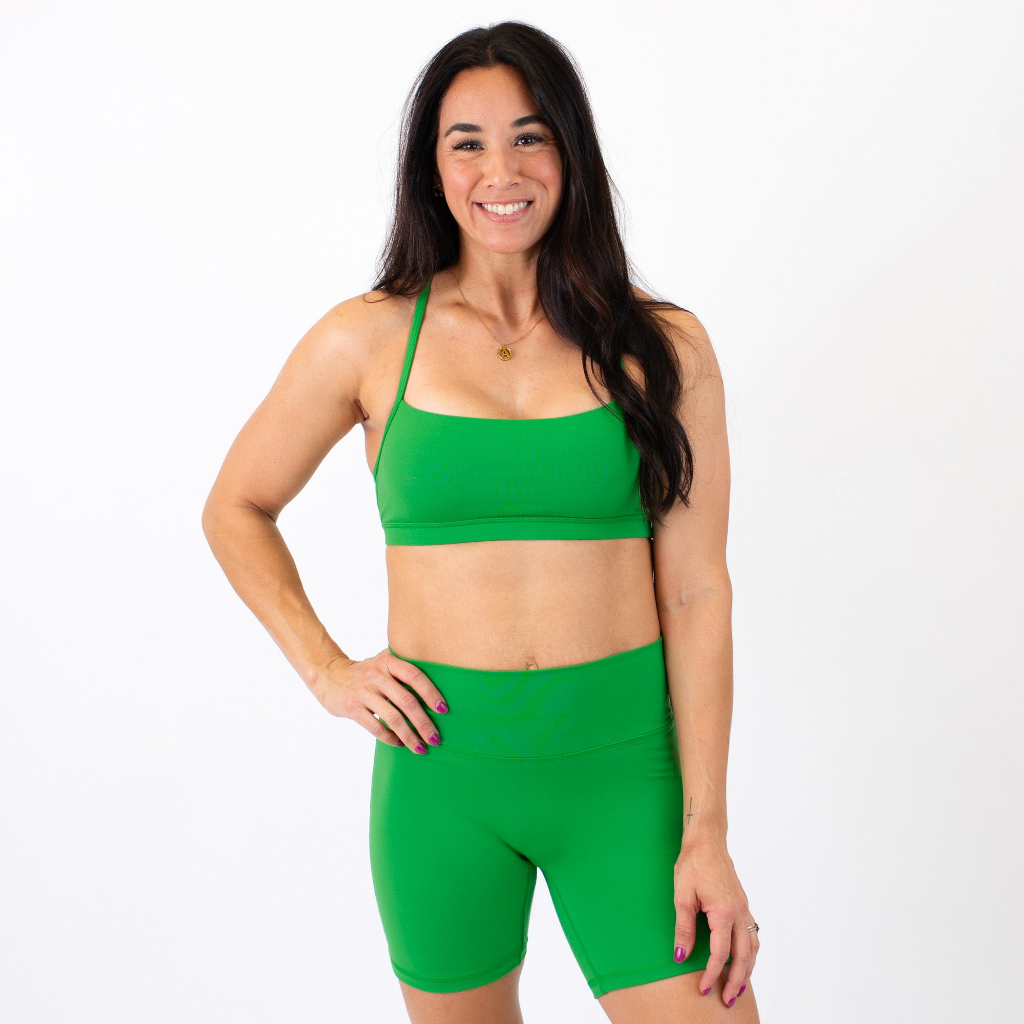 X Back Sports Bra - Chloe in Kelly Green
