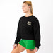 Affinity Oversized Long Sleeve Crop T - Black FLEO Performance