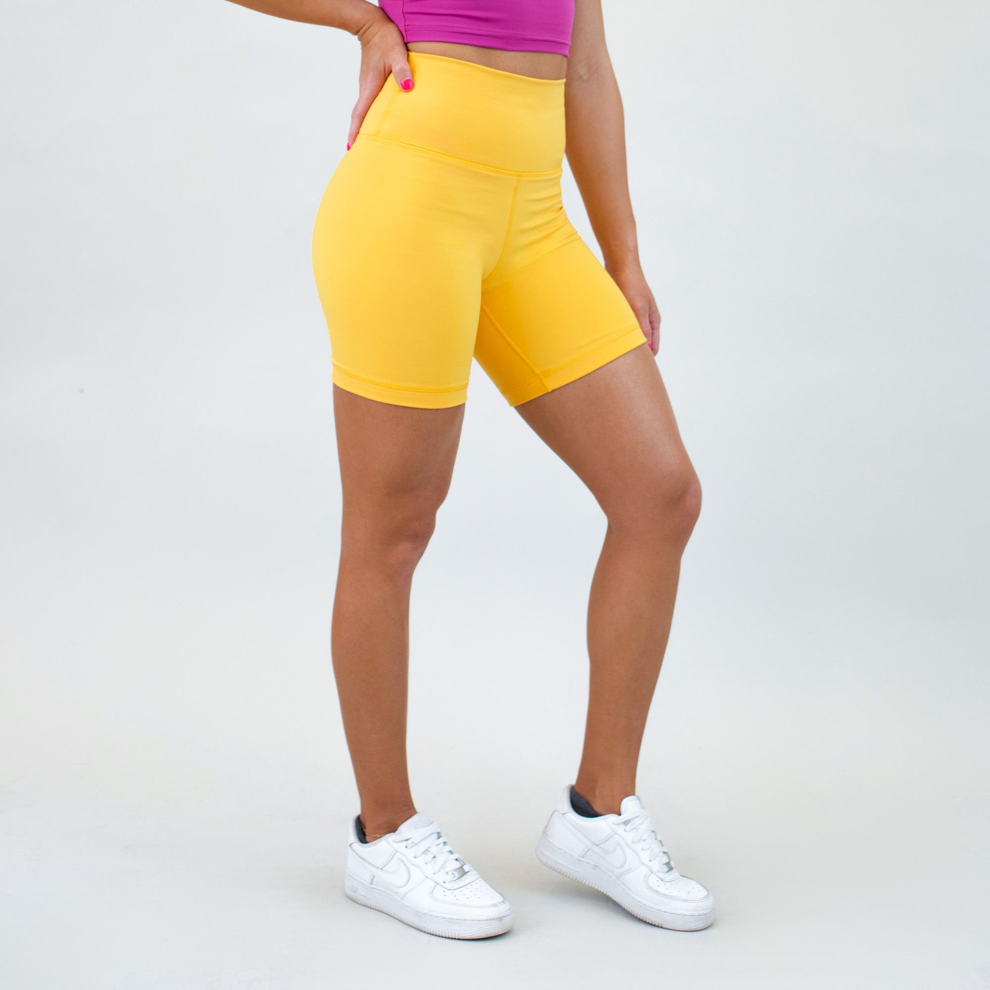 Daffodil High Rise Biker Spandex Shorts