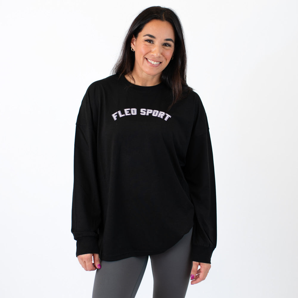 Affinity Oversized Long Sleeve T - Black FLEO Sport